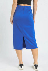 Umgee Midi Pencil Skirt with Contrast Piping Detail OutfitFlow